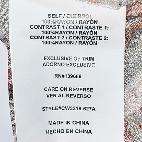 Coco + Jaimeson Womens Size Small Peplum Top Floral Print Flowy Cream Orange NWT - Picture 3 of 7